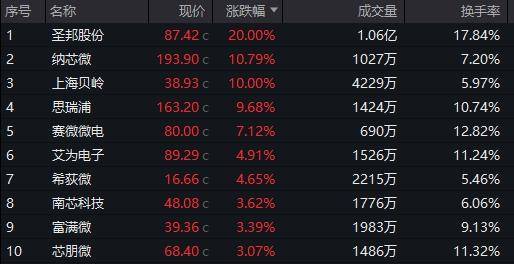 模擬芯片板塊大漲，圣邦股份、納芯微、上海貝嶺等漲停